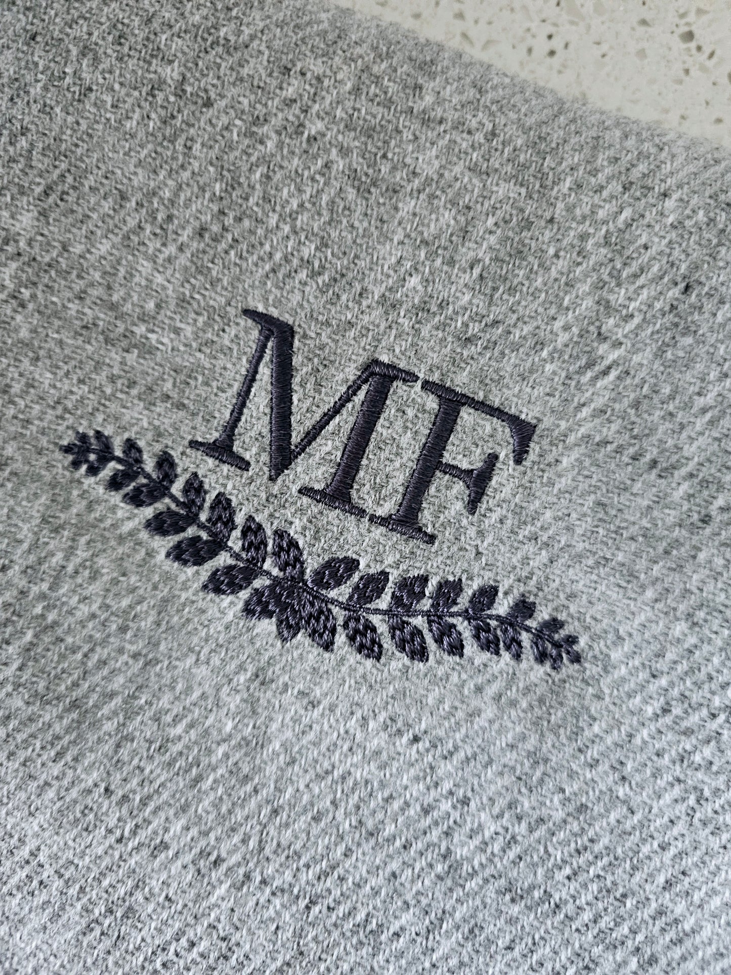 Embroidered scarf - initials or name bespoke scarves gift