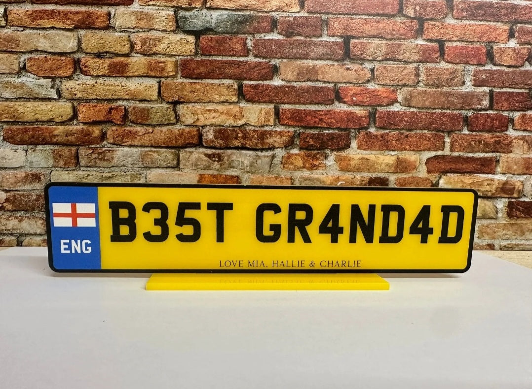 Personalised Acrylic Number Plate with Stand