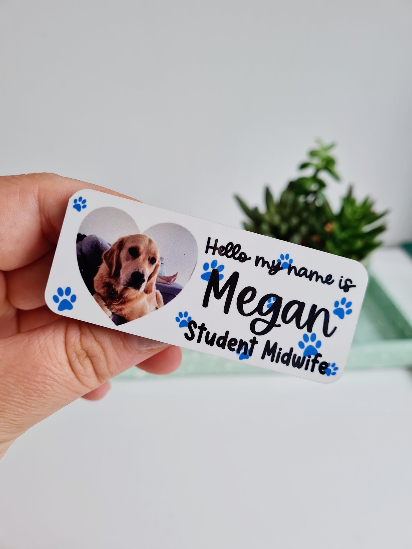 Bespoke Photo Personalised Name Badge - hello my name is badge, student nurse, student midwife, midwife badge, nurse badge