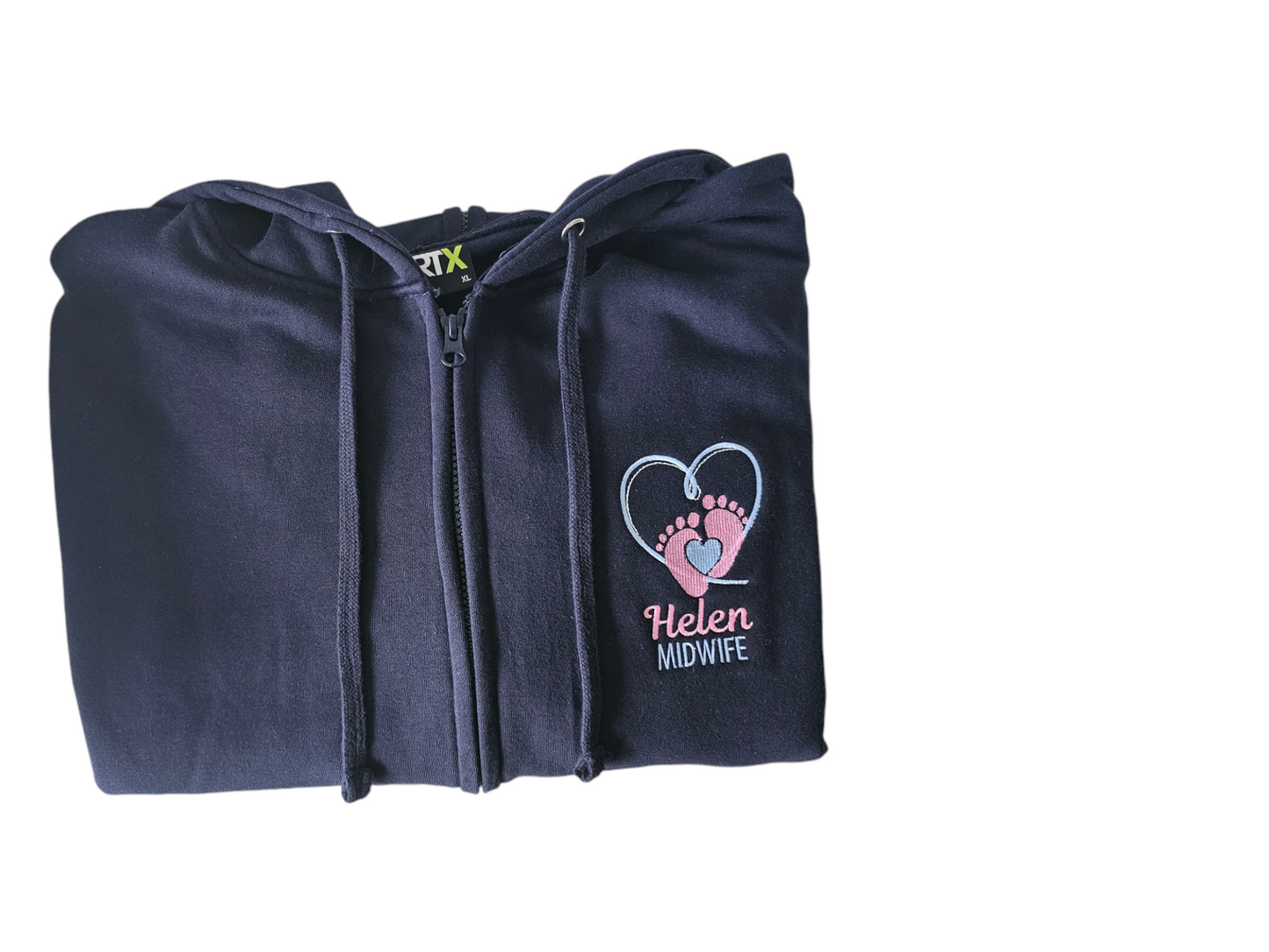 Embroidered Baby Feet Hearts Hoodie - Healthcare - Health Visitor - NICU Design Embroidery