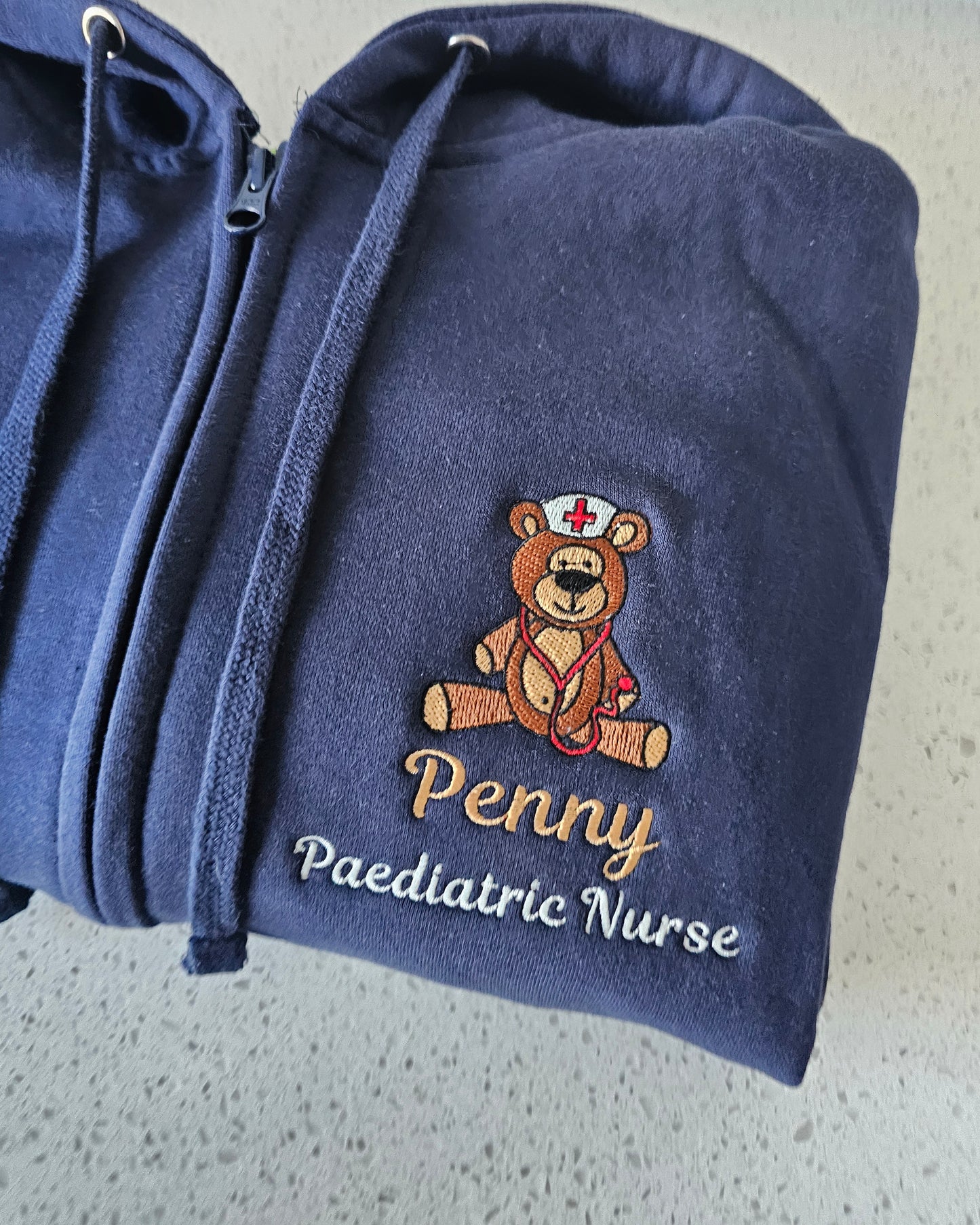 Embroidered Nurse Teddy Bear Hoodie, Personalised Hoodie, Student Nurse Gift, Nurse Gift