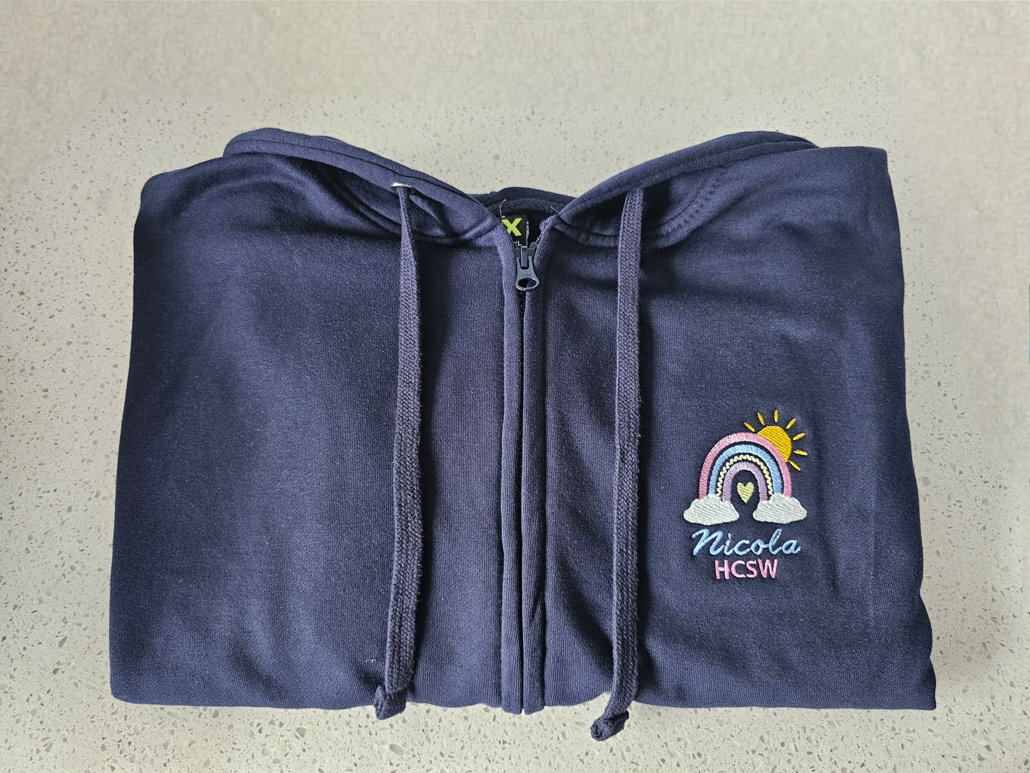 Embroidered Rainbow Hoodie - Healthcare - Health Visitor - NHS Cute Rainbow Design Embroidery