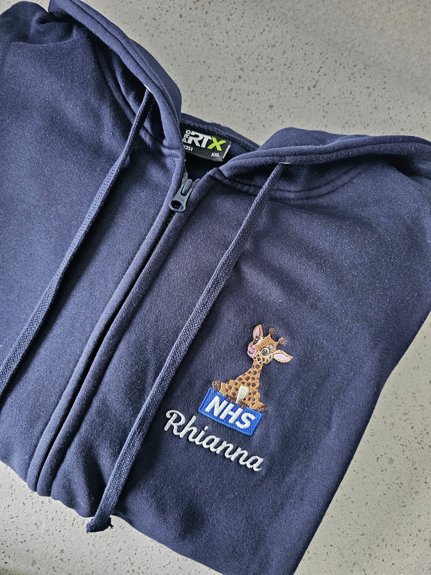 Embroidered Giraffe Hoodie - Healthcare - Animal Design Embroidery