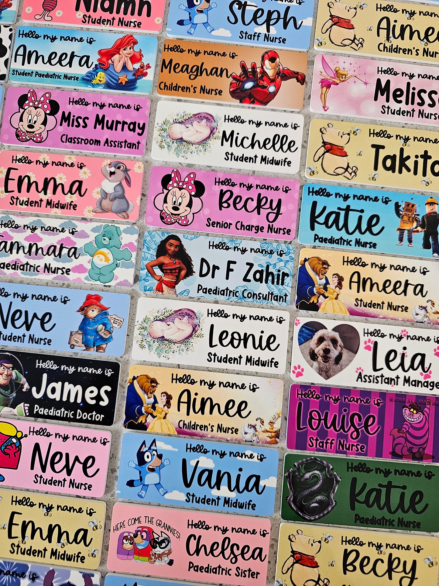 Midwife Name Badge, Nurse Name Badge, NHS Name Badge, Student Midwife Name Badge, Student Nurse Name Badge, Doctor Name Badge - ALL DESIGNS