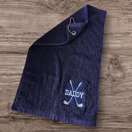 Golf Towel, personalised golf towel, embroidered golf gift in variety of colours