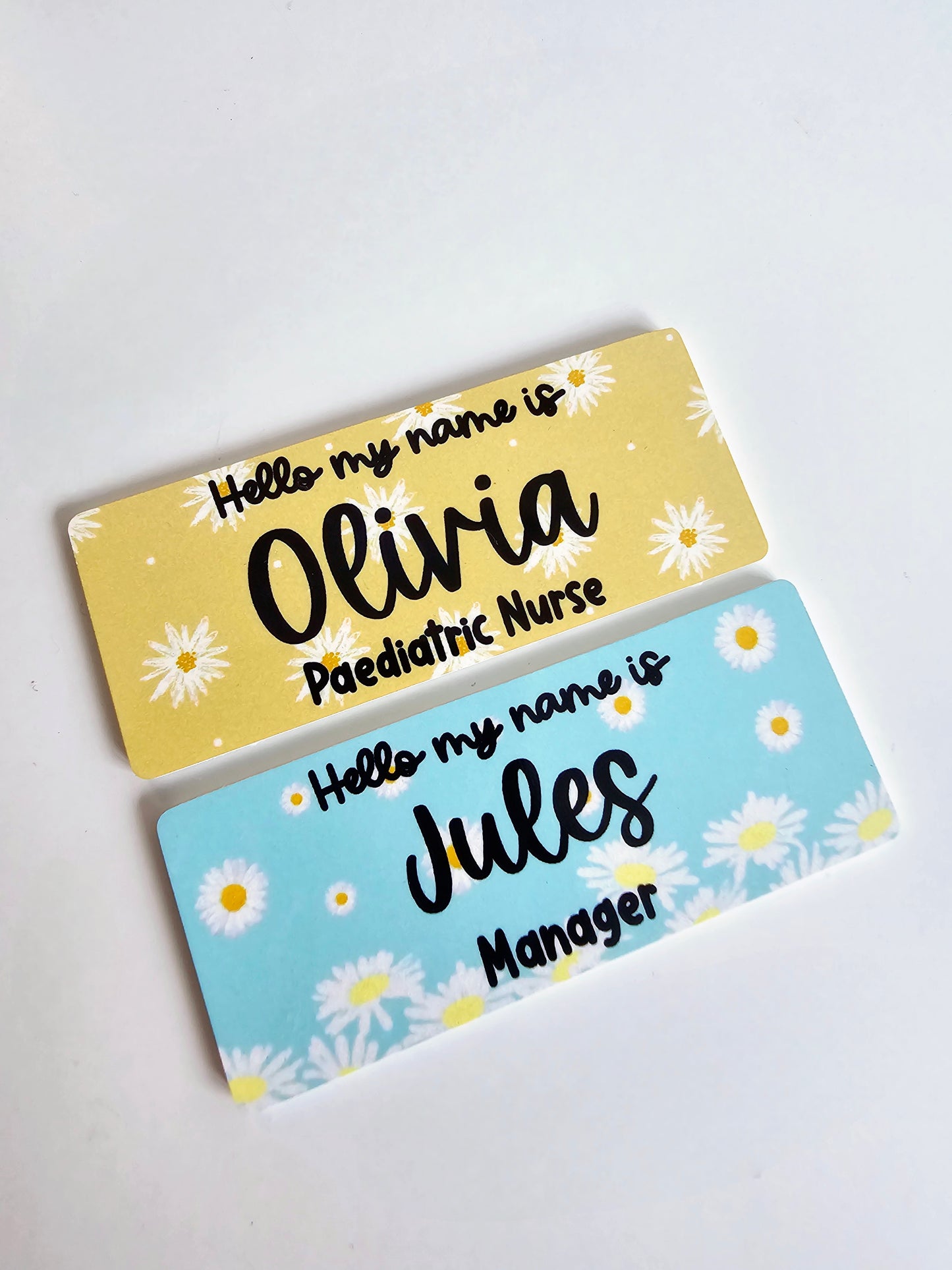 Floral name badge - hello my name is badge, student nurse, student midwife, midwife badge, nurse badge