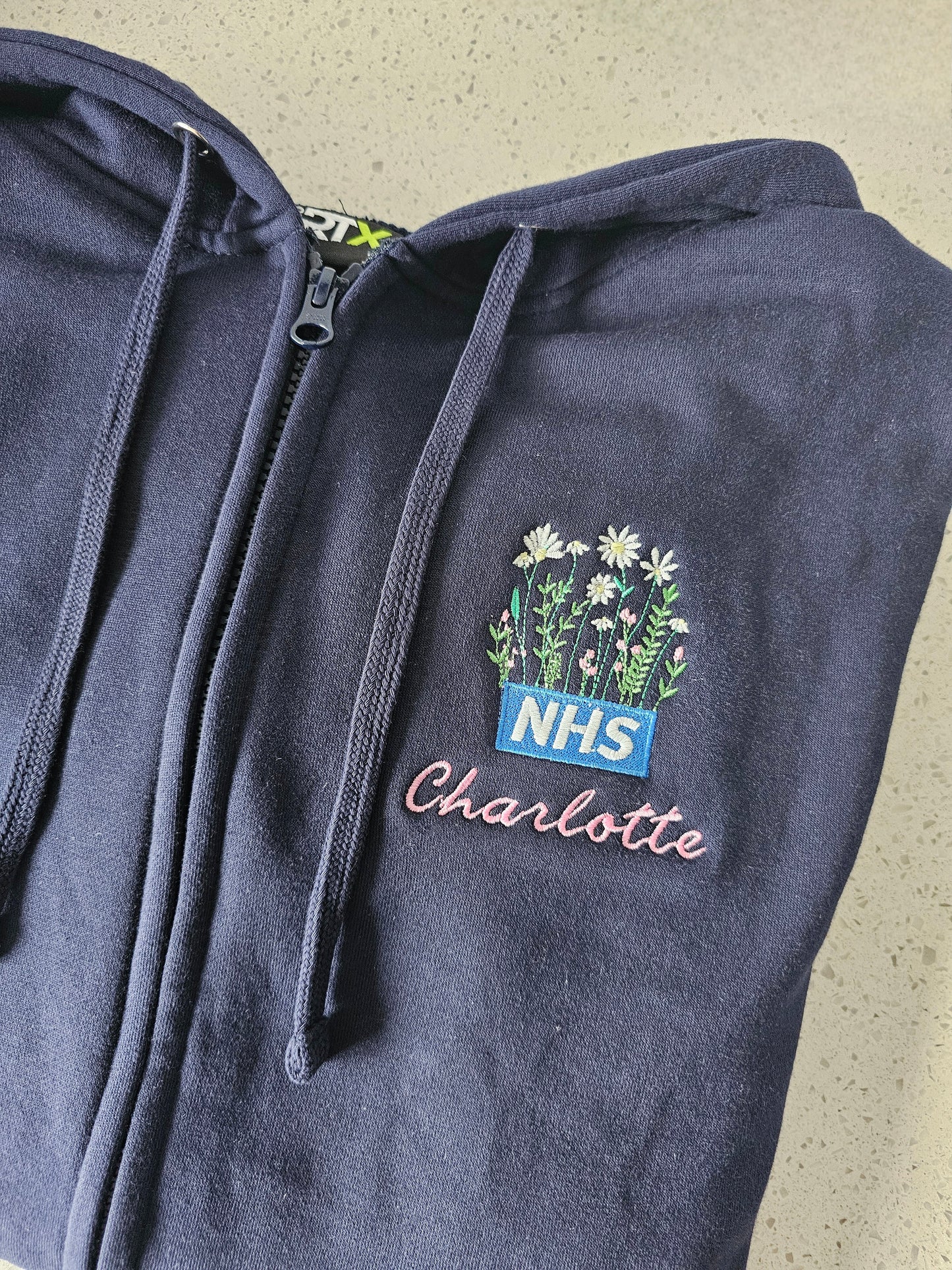 Embroidered NHS Wild Flower Hoodie - Healthcare - Floral Design Embroidery