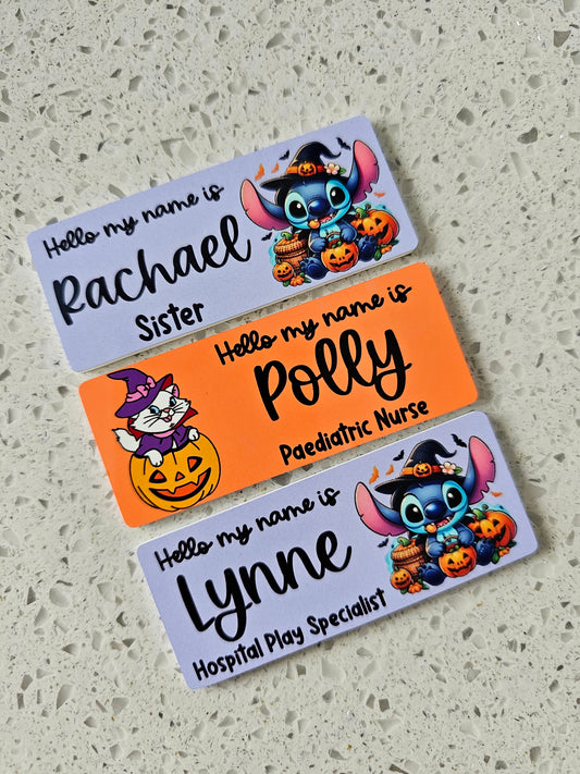 Halloween Name Badges - ALL HALLOWEEN DESIGNS - Nurse, Midwife, Student Nurse, Student Midwife, Healthcare, Carer, NHS Name Badge