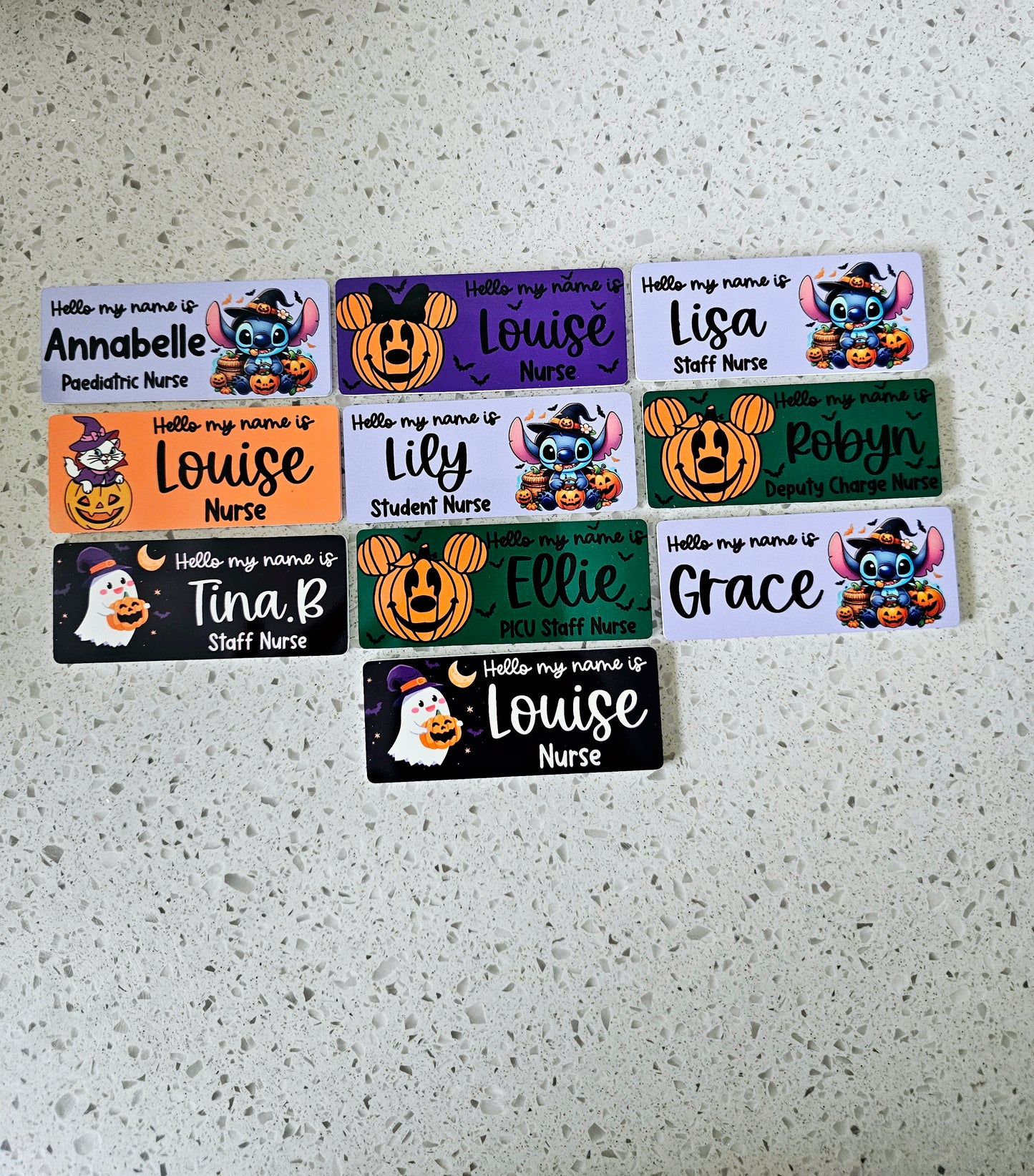 Halloween Name Badges - ALL HALLOWEEN DESIGNS - Nurse, Midwife, Student Nurse, Student Midwife, Healthcare, Carer, NHS Name Badge