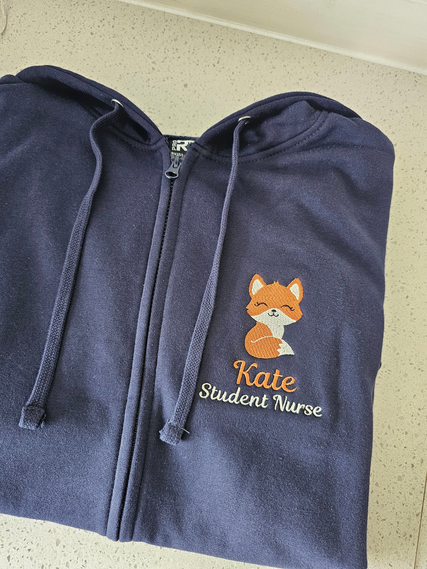 Embroidered Fox Hoodie - Healthcare - Health Visitor - Animal Design Embroidery