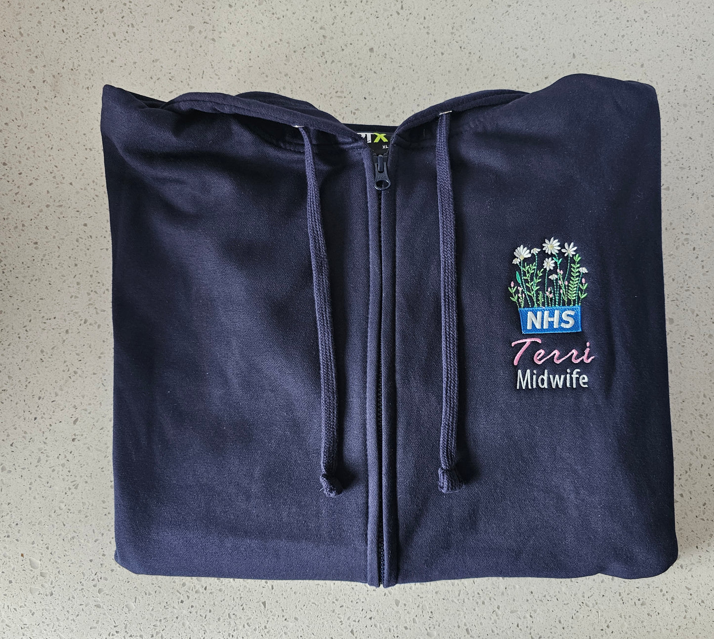 Embroidered NHS Wild Flower Hoodie - Healthcare - Floral Design Embroidery