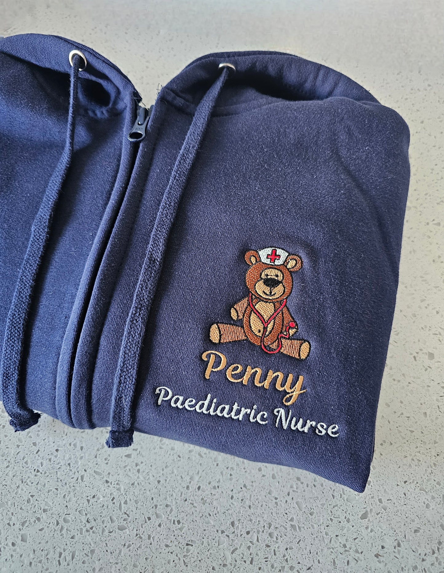 Embroidered Nurse Teddy Bear Hoodie, Personalised Hoodie, Student Nurse Gift, Nurse Gift