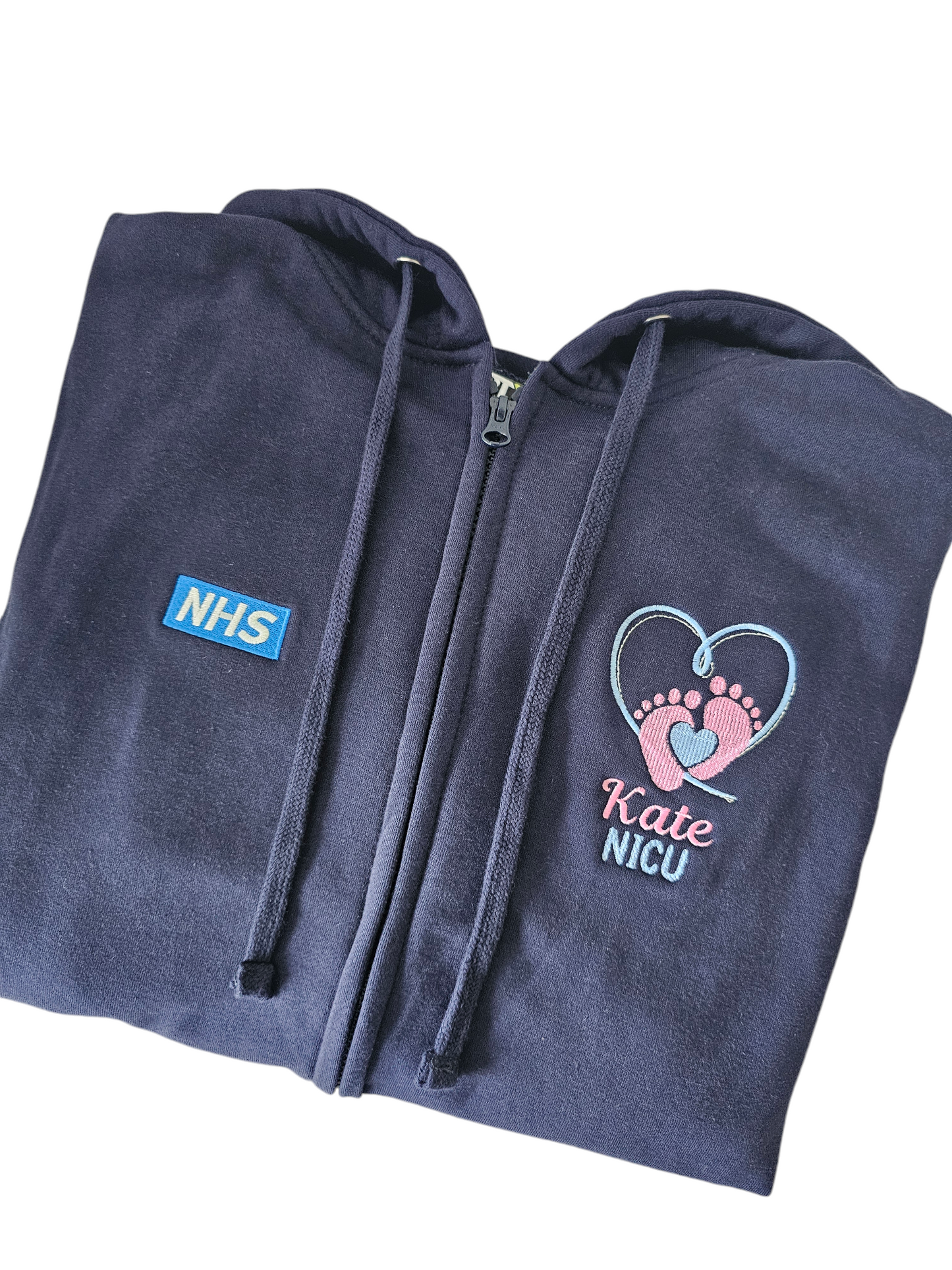 Embroidered Baby Feet Hearts Hoodie - Healthcare - Health Visitor - NICU Design Embroidery