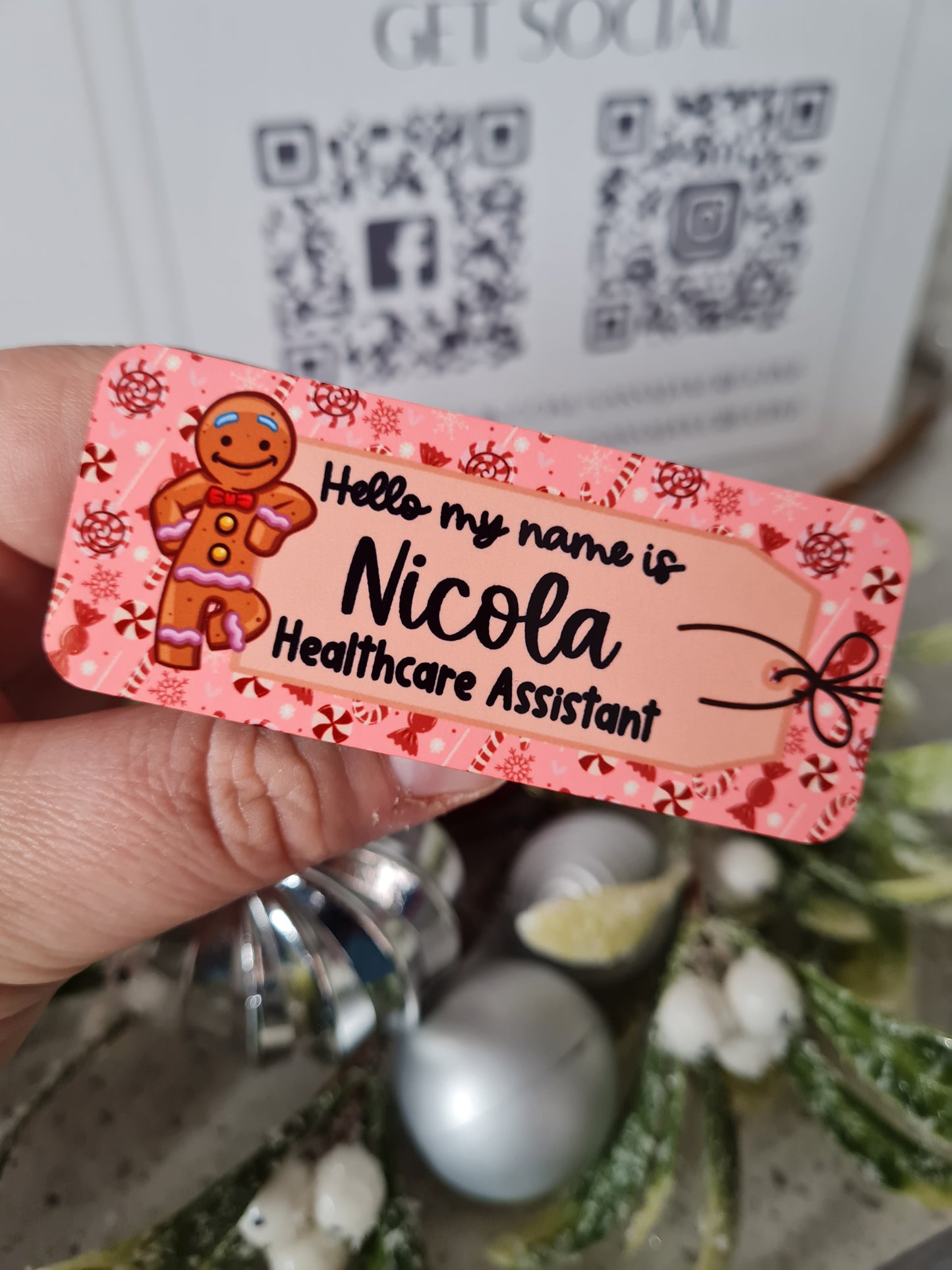 Christmas Name Badge ALL DESIGNS, Nurse Name Badge, Midwife Name Badge, Student Nurse Name Badge, Student Midwife Name Badge