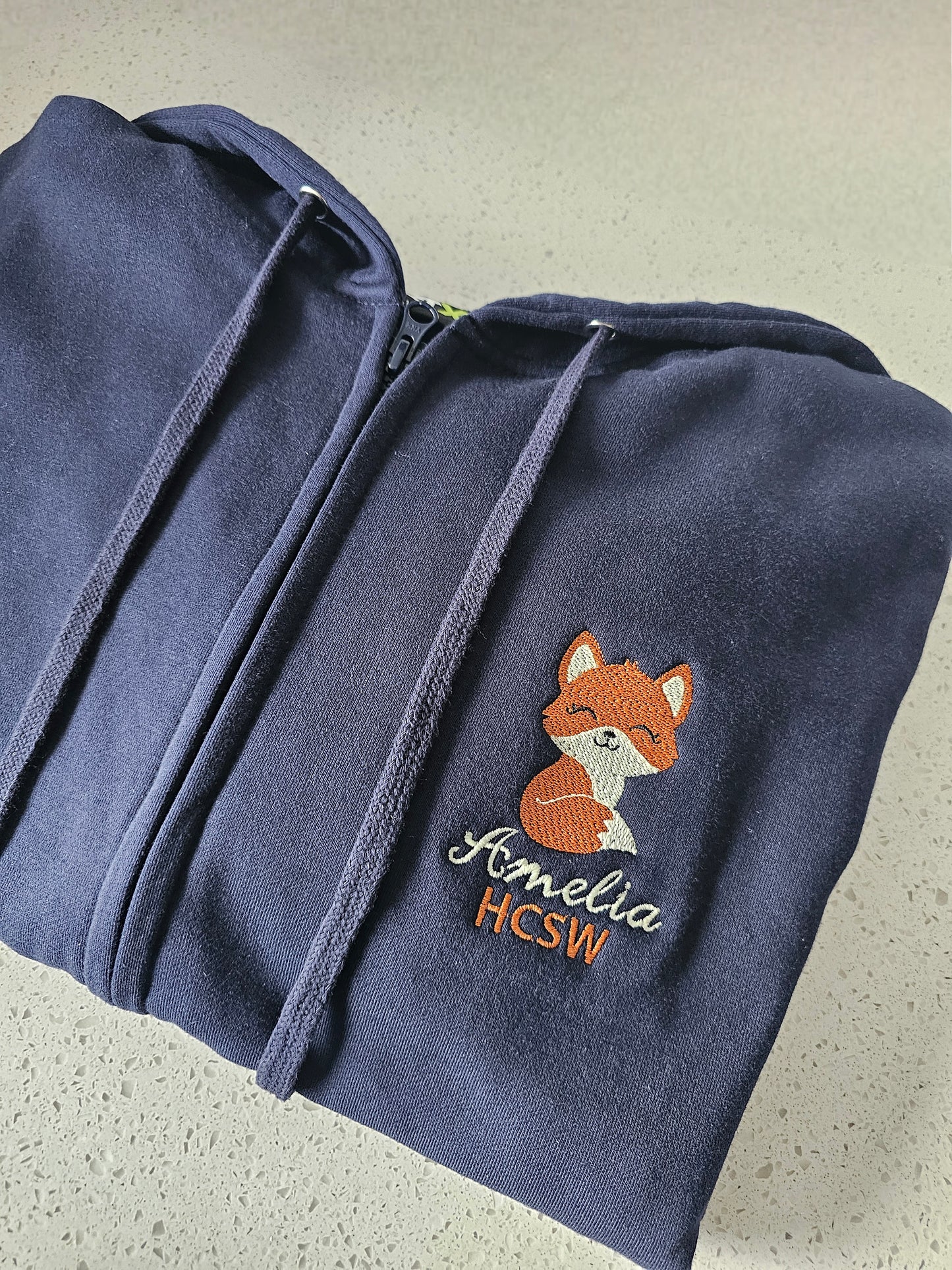 Embroidered Fox Hoodie - Healthcare - Health Visitor - Animal Design Embroidery