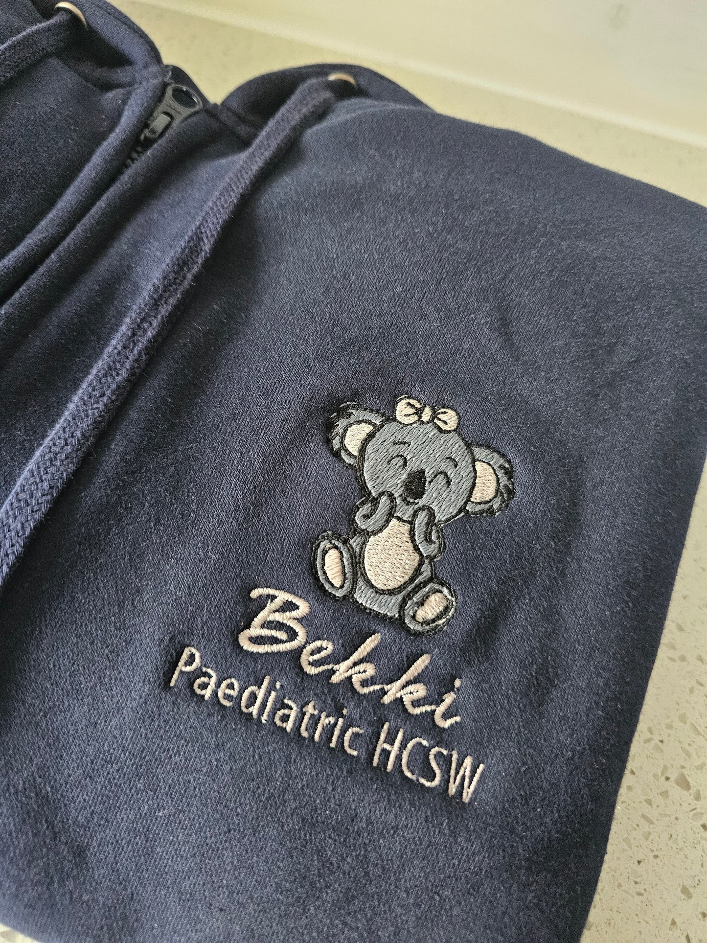 Embroidered Cute Koala Hoodie - Healthcare - Health Visitor - Animal Design Embroidery