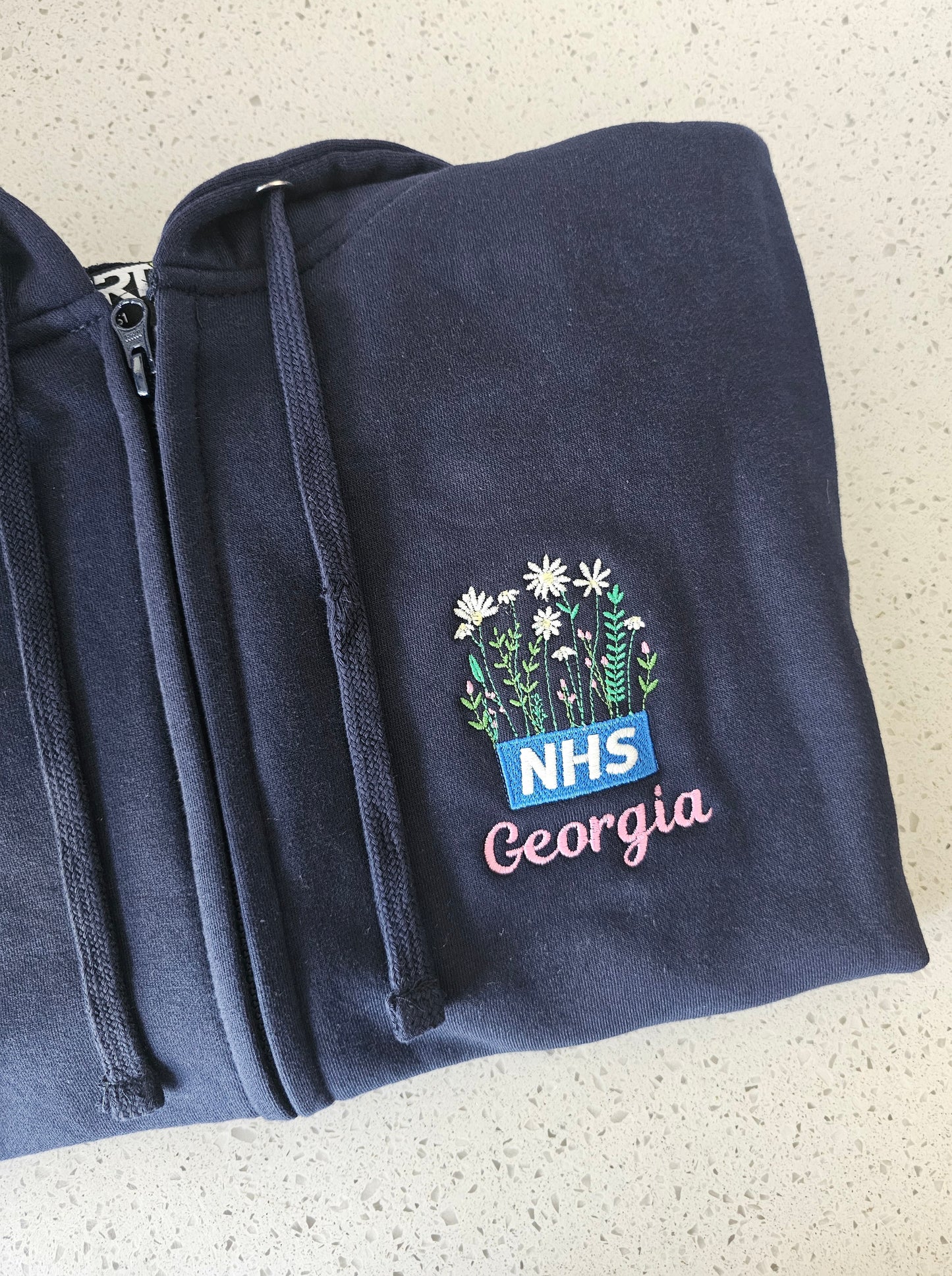 Embroidered NHS Wild Flower Hoodie - Healthcare - Floral Design Embroidery