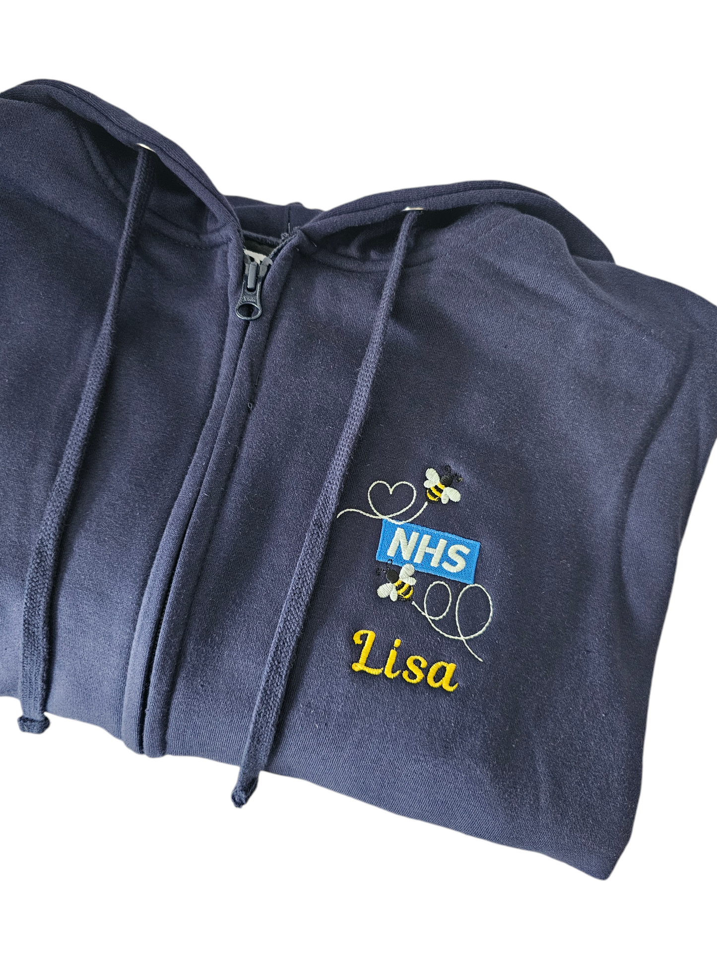 Embroidered Bumble Bee Hoodie with logo - Healthcare - Health Visitor - Animal Design Embroidery