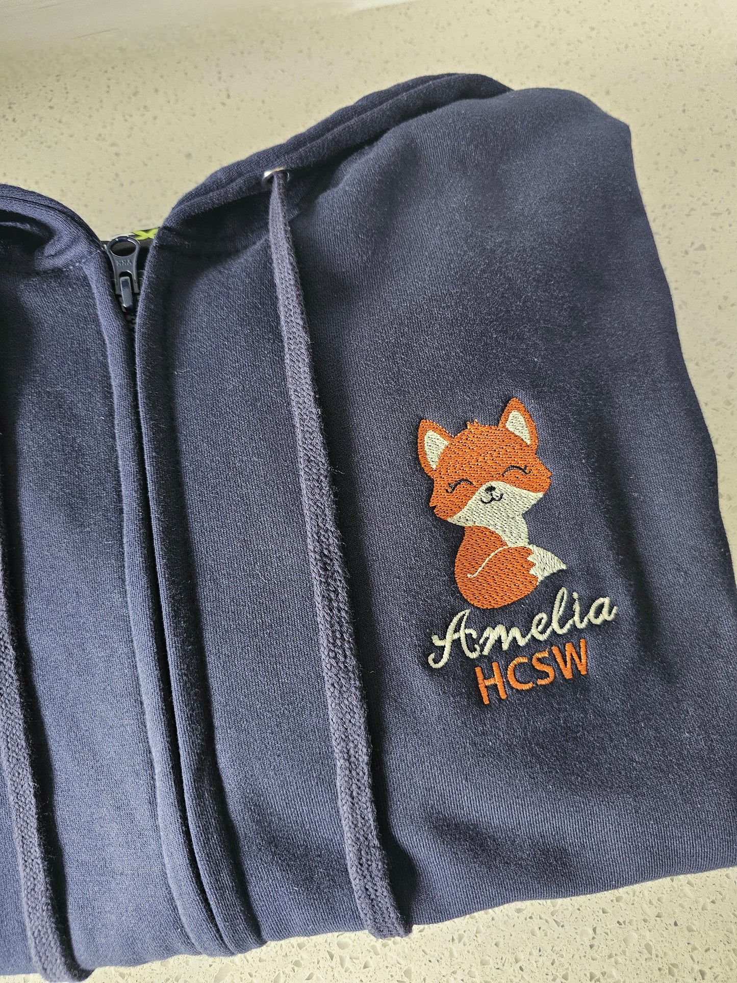 Embroidered Fox Hoodie - Healthcare - Health Visitor - Animal Design Embroidery